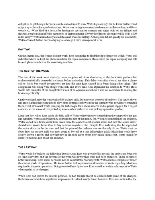 What things are going wrong at RW Citrus & Juice?