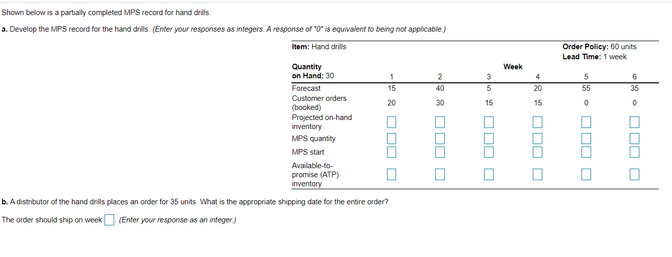 Shown below is a partially completed MPS record