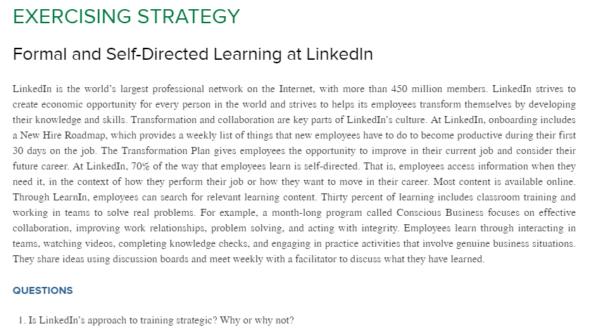 EXERCISING STRATEGY Formal and Self-Directed