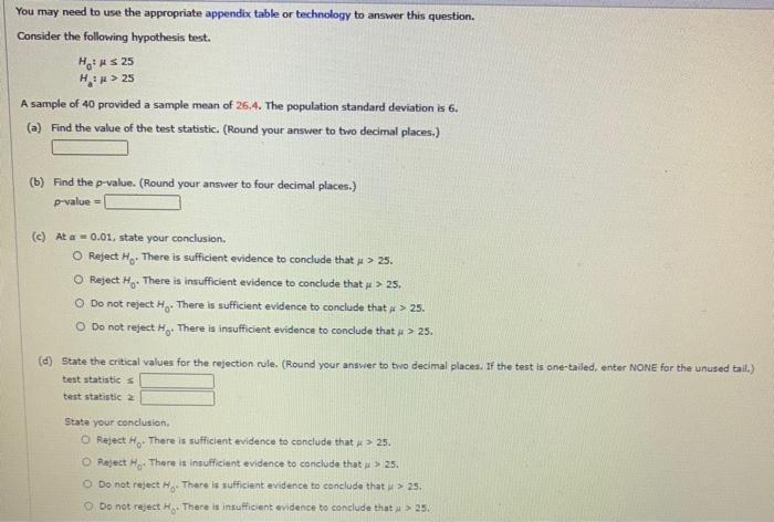 You may need to use the appropriate appendix