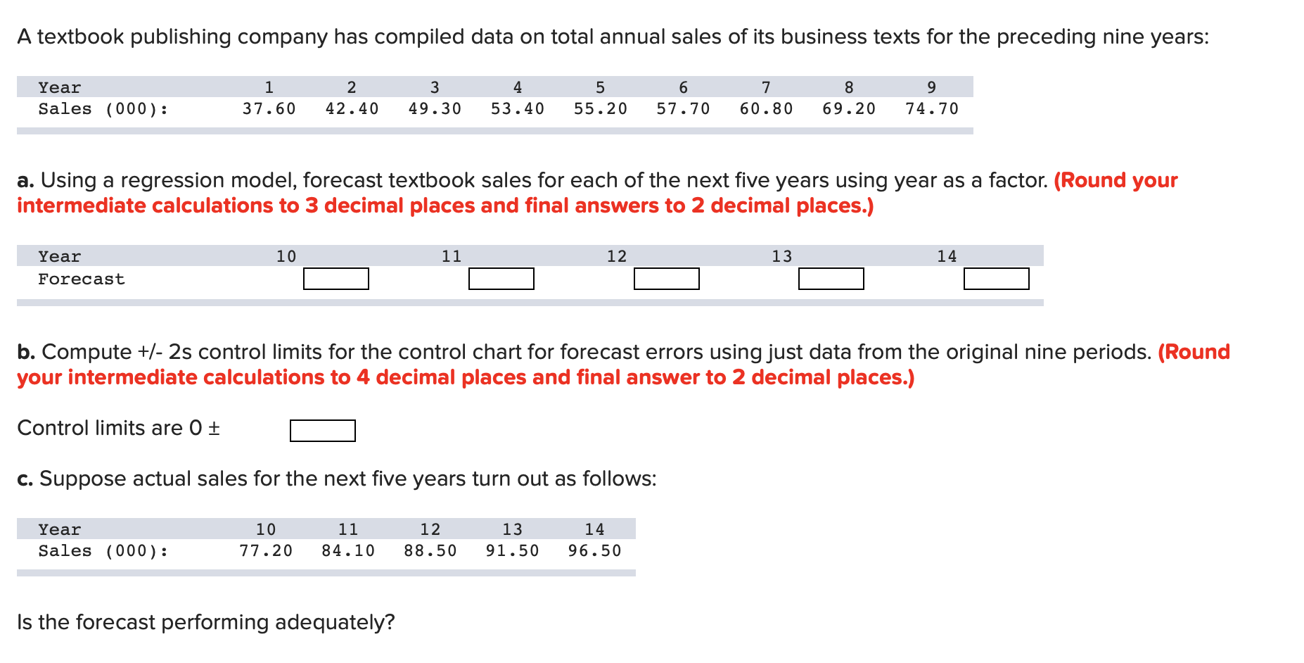 A textbook publishing company has compiled data