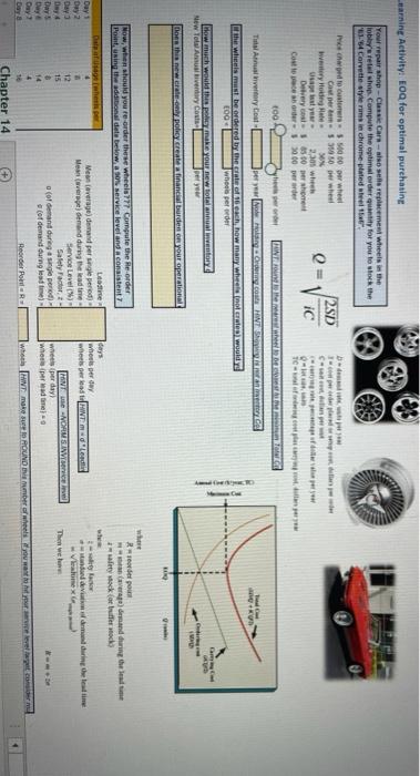 Learning Activity: EOQ for optimal purchasing