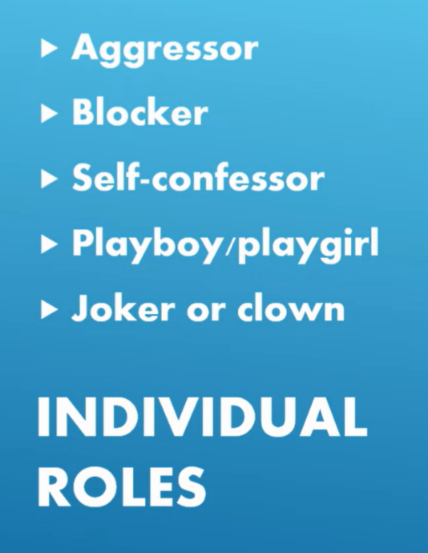 Describe each individual role. Then, explain what