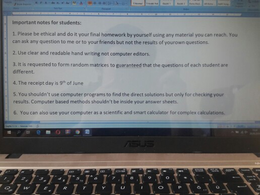 random matrix, each element should be randomly chosen between 0 and 9