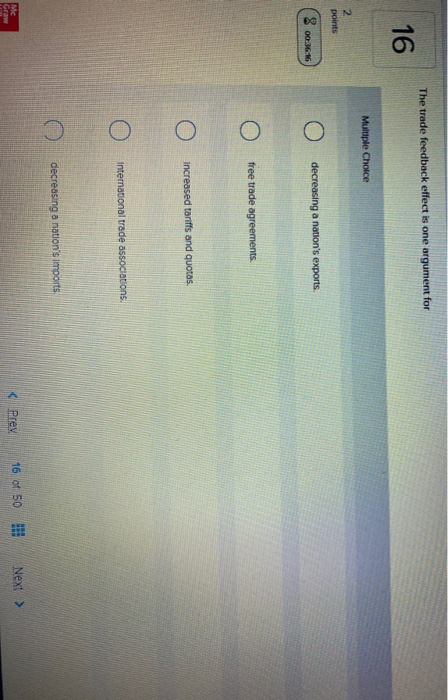 The trade feedback effect is one argument for 16