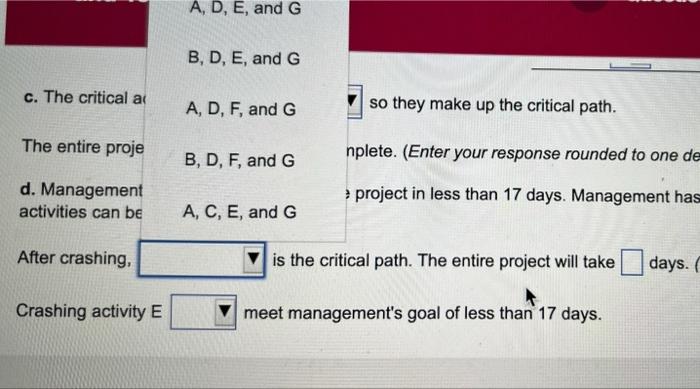 help !! sorry its long Activity Duration (days)
