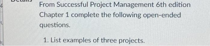 From Successful Project Management 6th edition