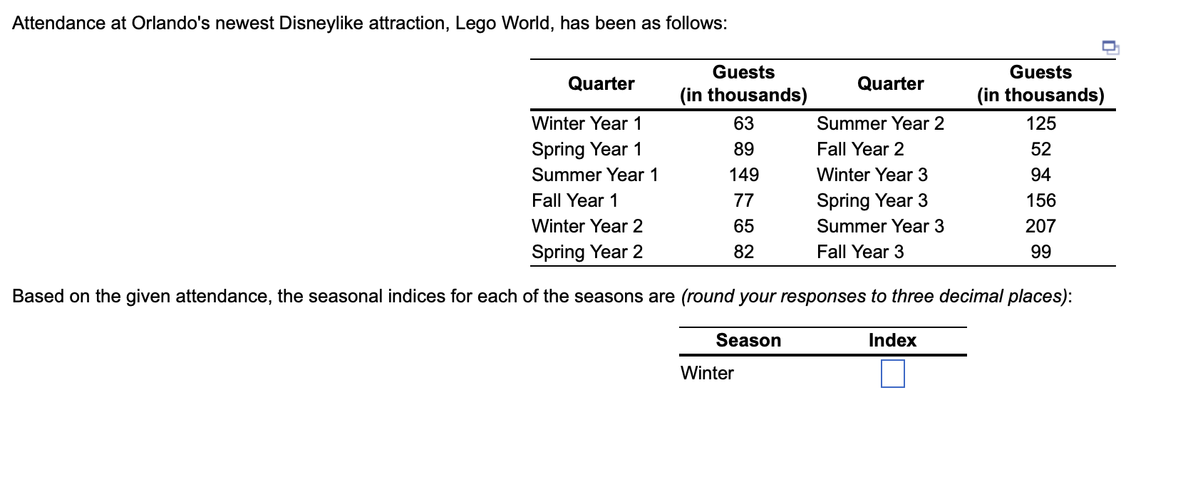 DO WINTER, SPRING, SUMMER, AND FALL. I WILL GIVE