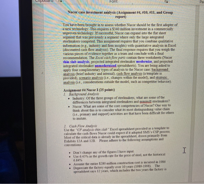 Clipboard Font Pau E Nucor case investment