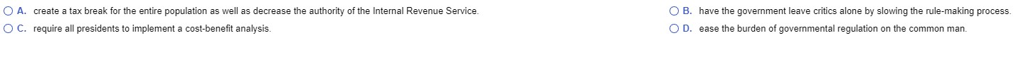 Choose an answer (A,B, C or D) Regulating (Rule