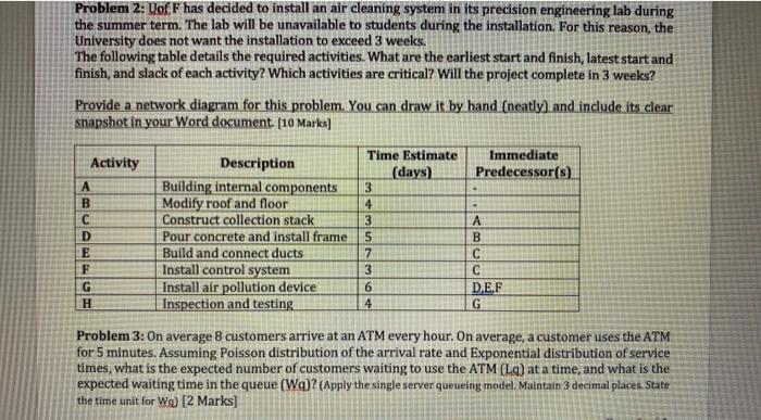 problems 2 and 3 please Problem 2: Vof F has
