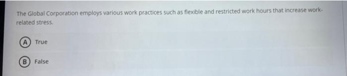 The Global Corporation employs various work