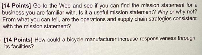 it is supply chain management [14 Points] Go to