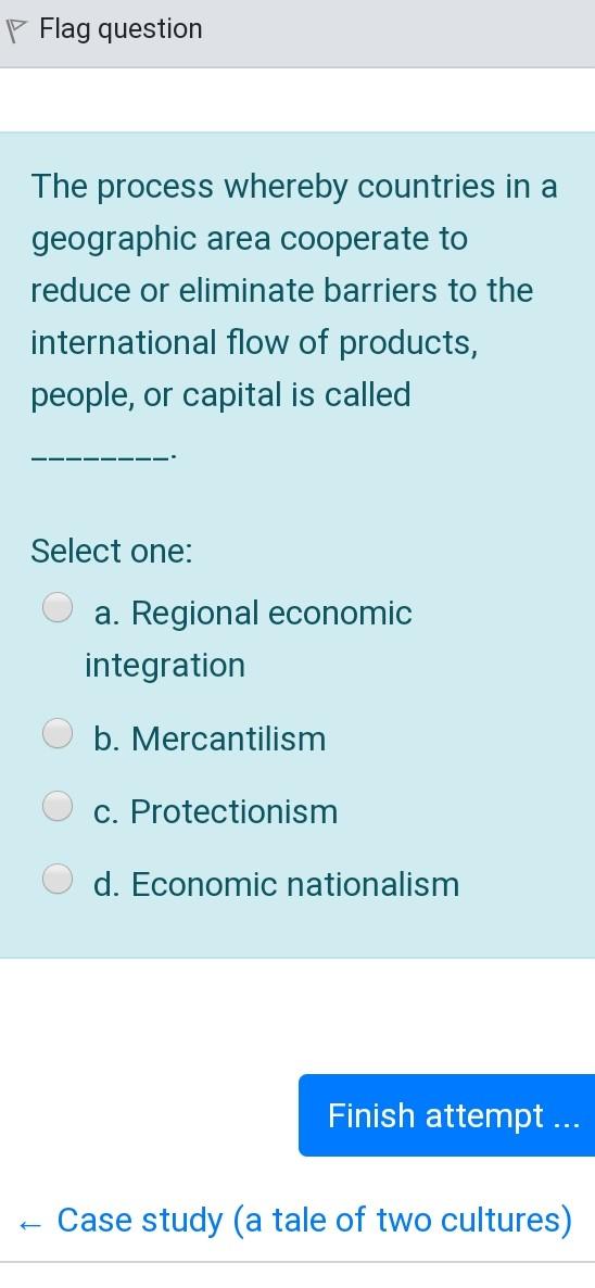 P Flag question The process whereby countries in