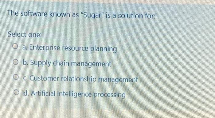 The software known as "Sugar" is a solution for: