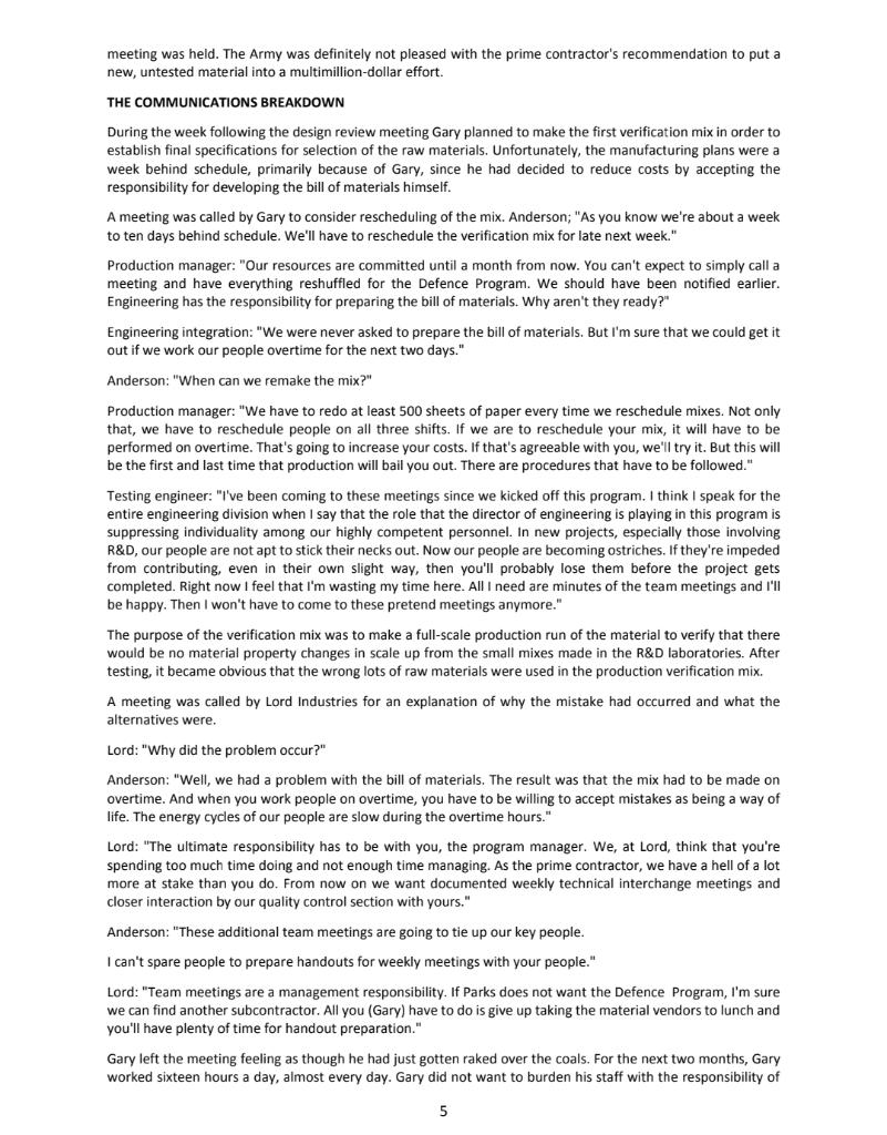 5.3 Identify the lessons learned from the above