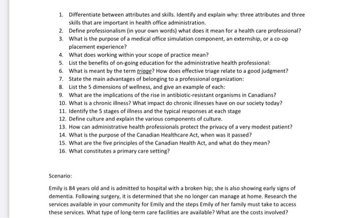 1. Differentiate between attributes and skills.