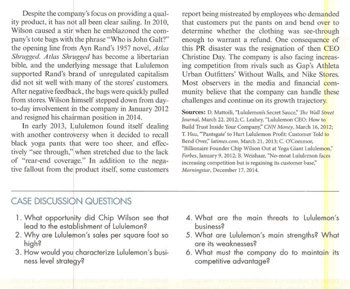 Please summarize this case study about Lululemon.