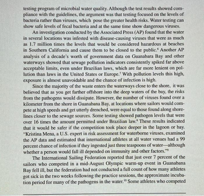 Olympics (D): Managing Health Risks for Some