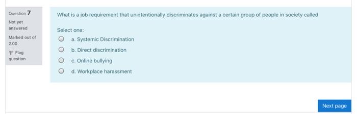 Question 5 What is Employment Equity legislation