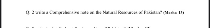 Q: 2 write a Comprehensive note on the Natural