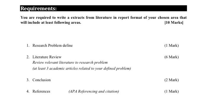 Requirements: You are required to write a