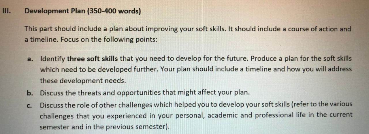 undefined III. Development Plan (350-400 words)