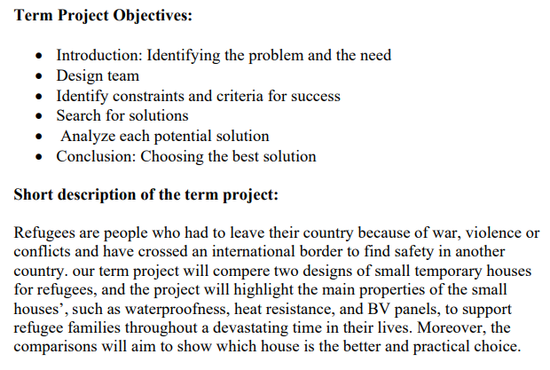 Term Project Objectives: Introduction: