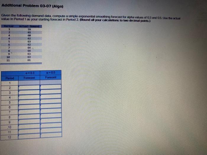 Additional Problem 03-07 (Algo) Given the