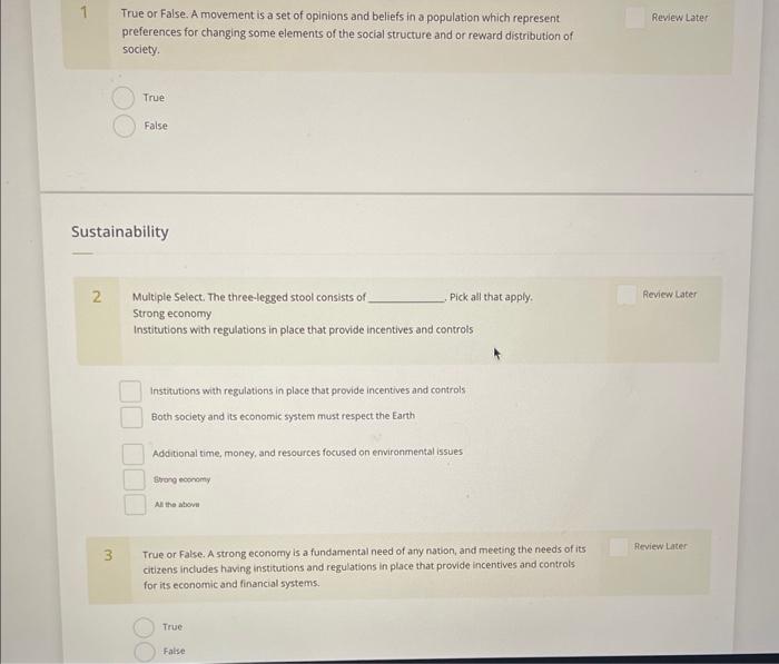 plz help fast 1 True or False. A movement is a