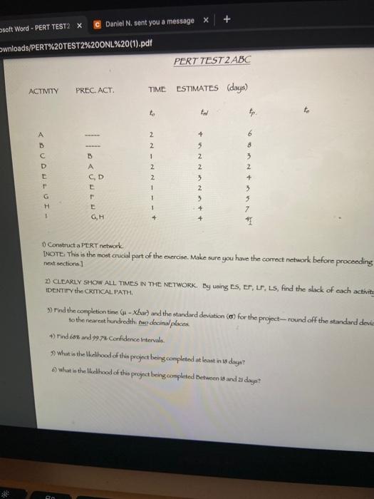 5 and 6 only osoft Word - PERT TEST2 X Daniel N.