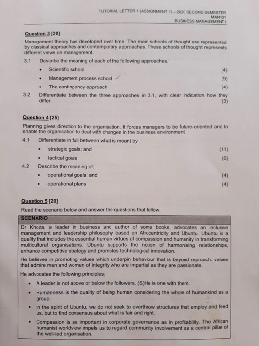 TUTORIAL LETTER 1 (ASSIGNMENT 1) - 2020 SECOND