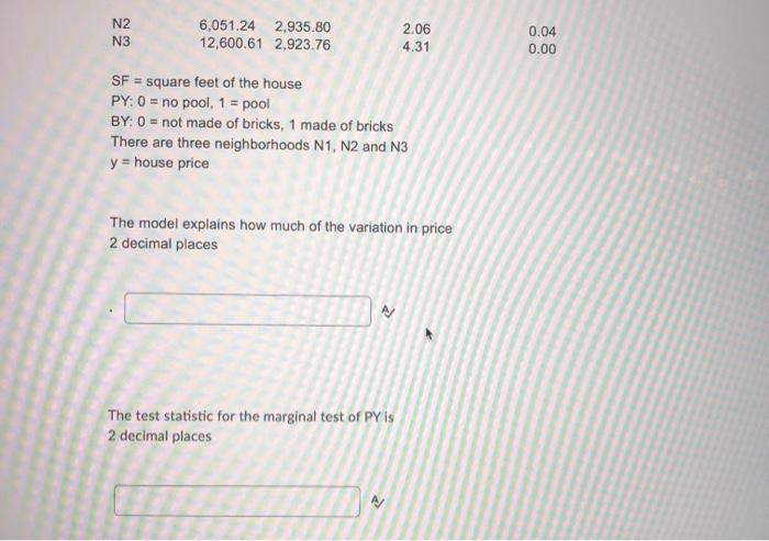 Question 15 (16 points) SUMMARY OUTPUT Regression