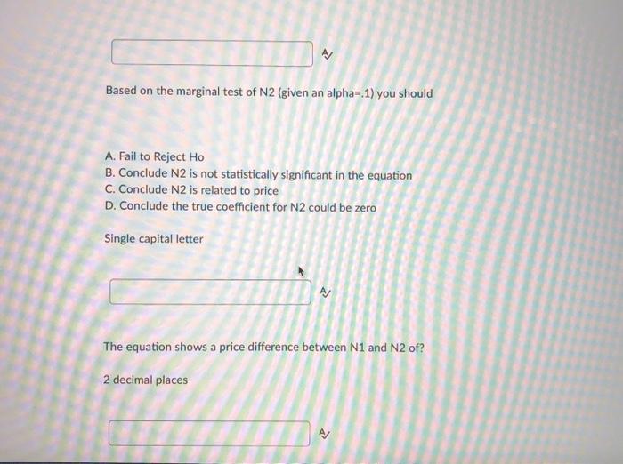Question 15 (16 points) SUMMARY OUTPUT Regression