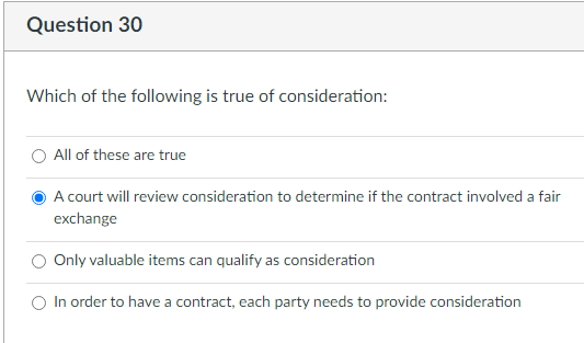 Question 30 Which of the following is true of