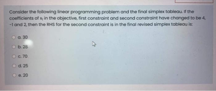 Consider the following linear programming problem