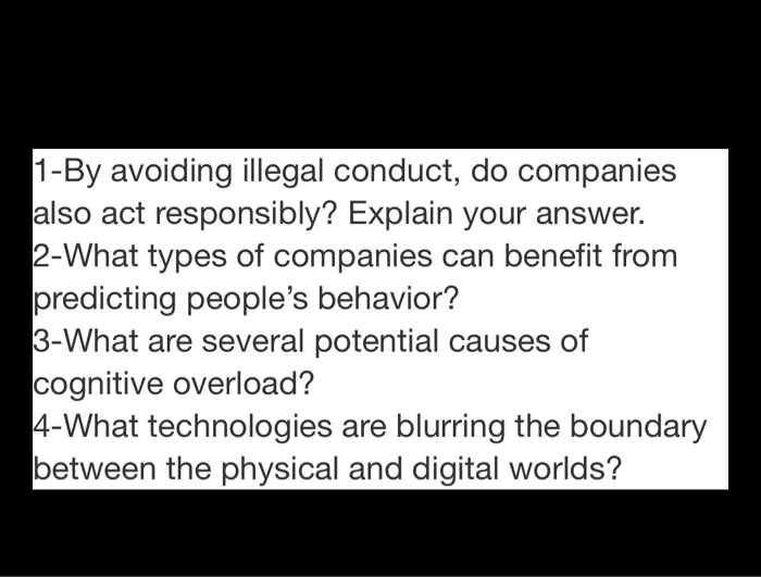 1-By avoiding illegal conduct, do companies also