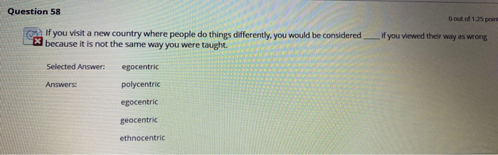 Question 47 What is the most important criterion