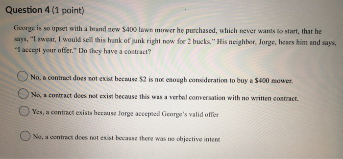 Question 1 (1 point) Yvette asks Thomas, "Do you
