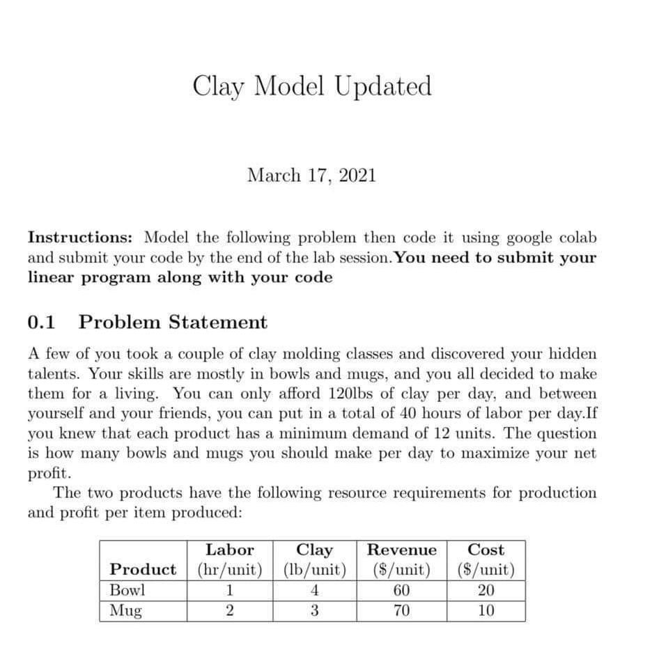 OR Clay Model Updated March 17, 2021