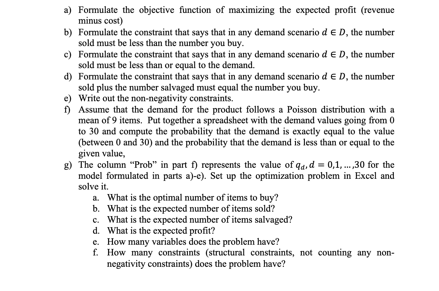 Problem 6: The newsvendor problem (like the one