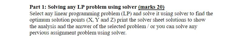 Part 1: Solving any LP problem using solver