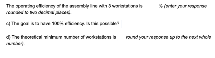 The following table details the tasks required