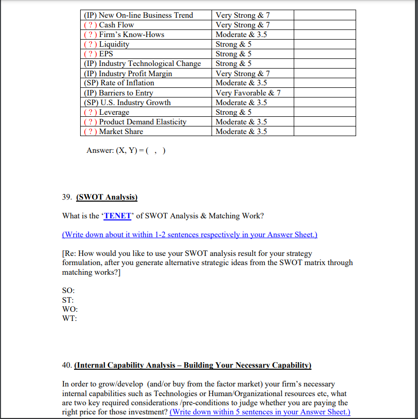 Questions: Fill in with your