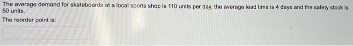 The average demand for skateboards at a local