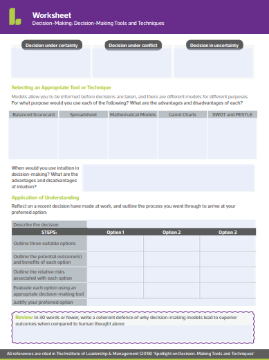 Decision Making is a complicated but necessary