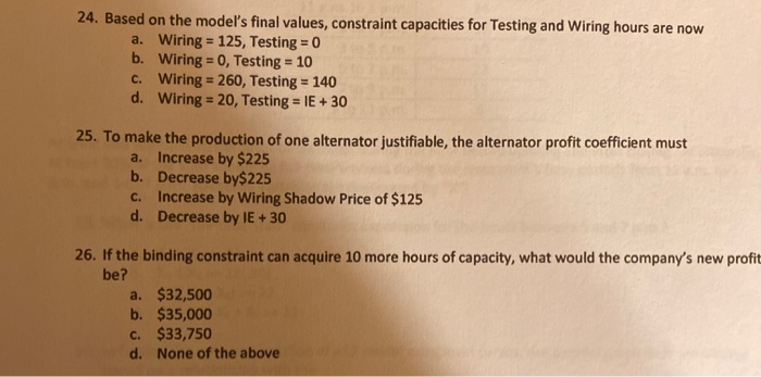 QUESTIONS 24-26 ARE BASED ON THE SENSITIVITY