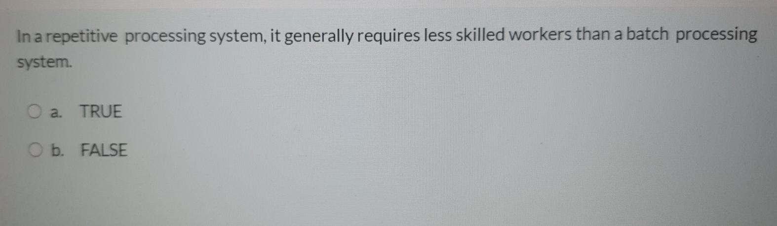 In a repetitive processing system, it generally