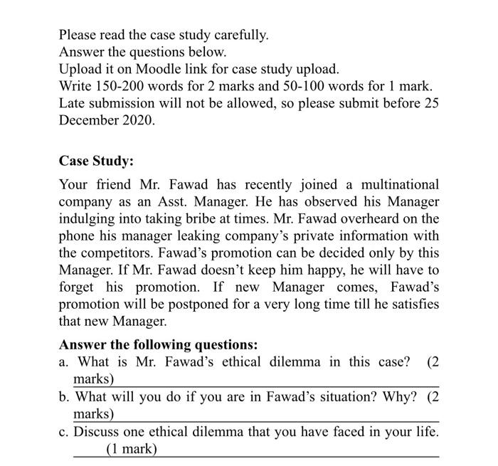 please i want long answer. Please read the case