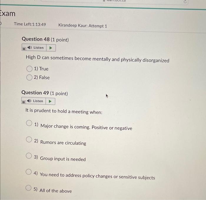 High D can sometimes become mentally and